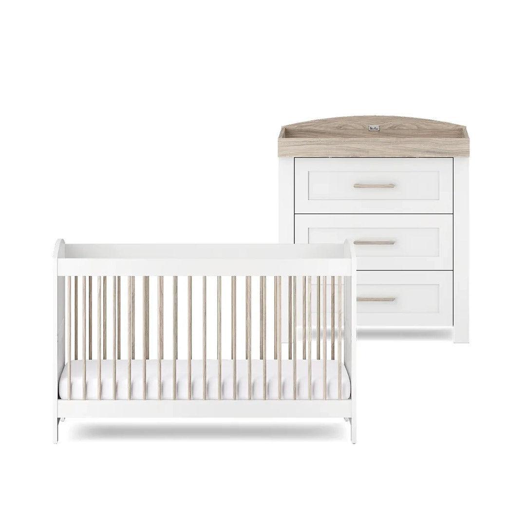 Silver Cross Valencia 2 Piece Nursery Set (Cot Bed & Dresser) - Ash White-Nursery Sets-Ash White-No Mattress | Natural Baby Shower