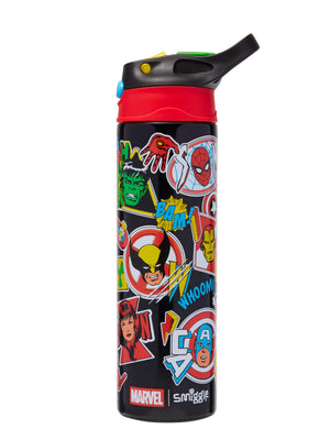 Smiggle - Marvel Insulated Stainless Steel Automatic Drinker with Straw 520Ml