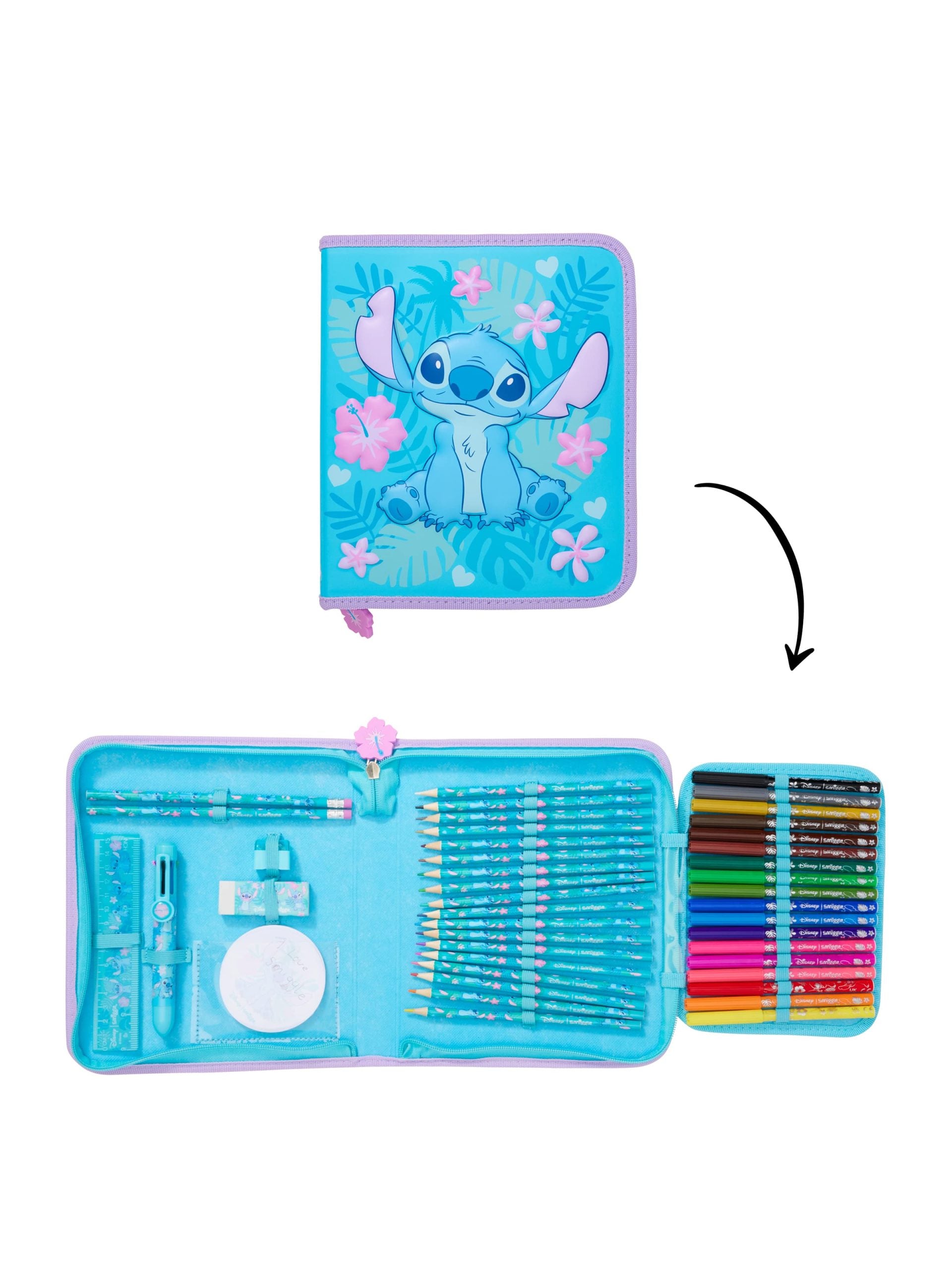Smiggle - Stitch Stationery Set and Pencil Case
