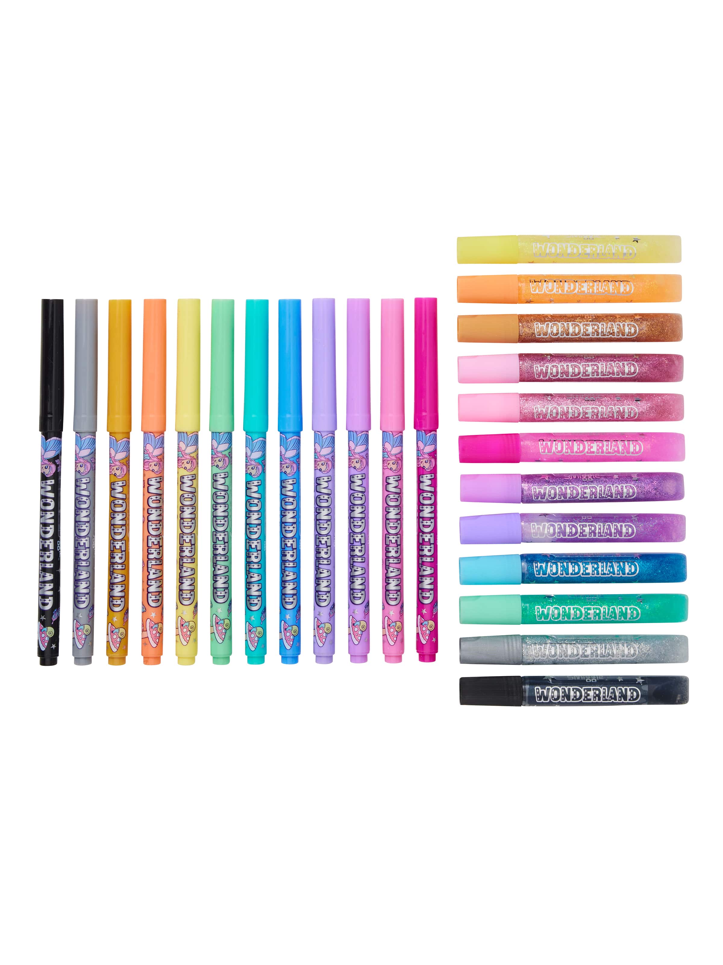 Smiggle - Wonderland Scented Coloring Pencil and Glitter Glue Set