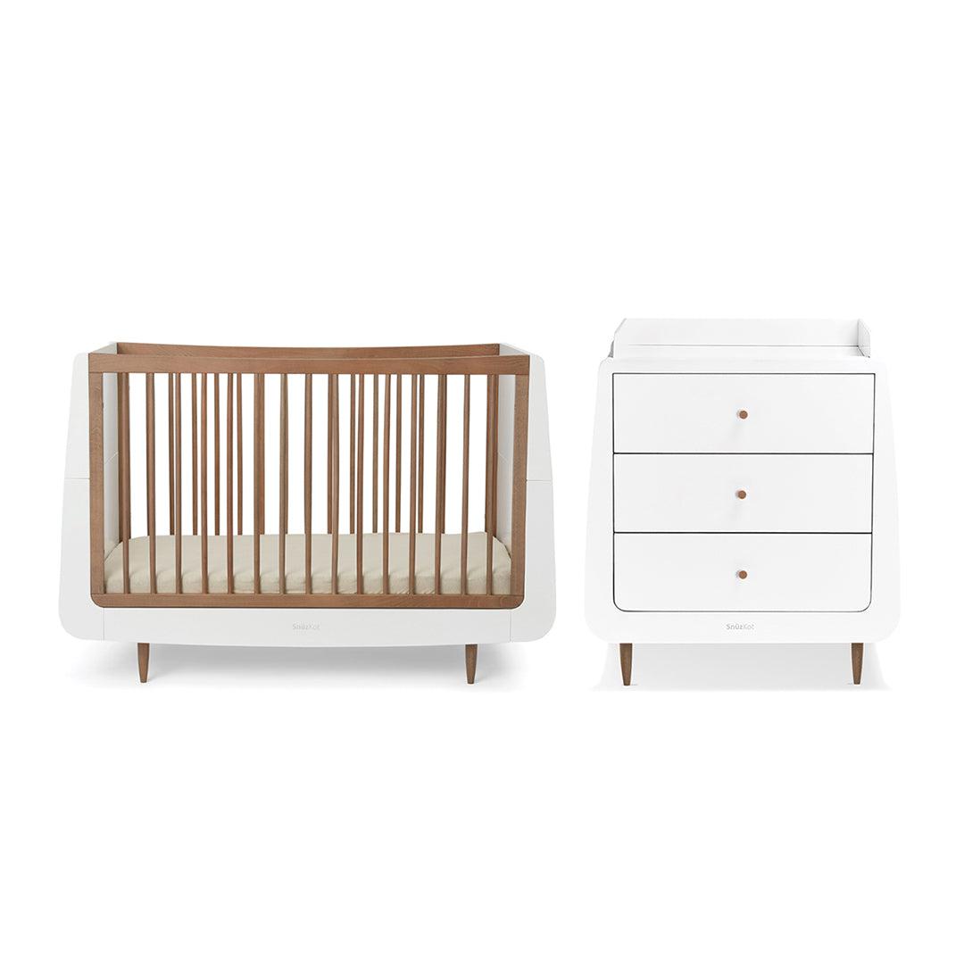 SnuzKot 2 Piece Nursery Furniture Set - The Natural Edit - Walnut-Nursery Sets-Walnut-No Mattress | Natural Baby Shower