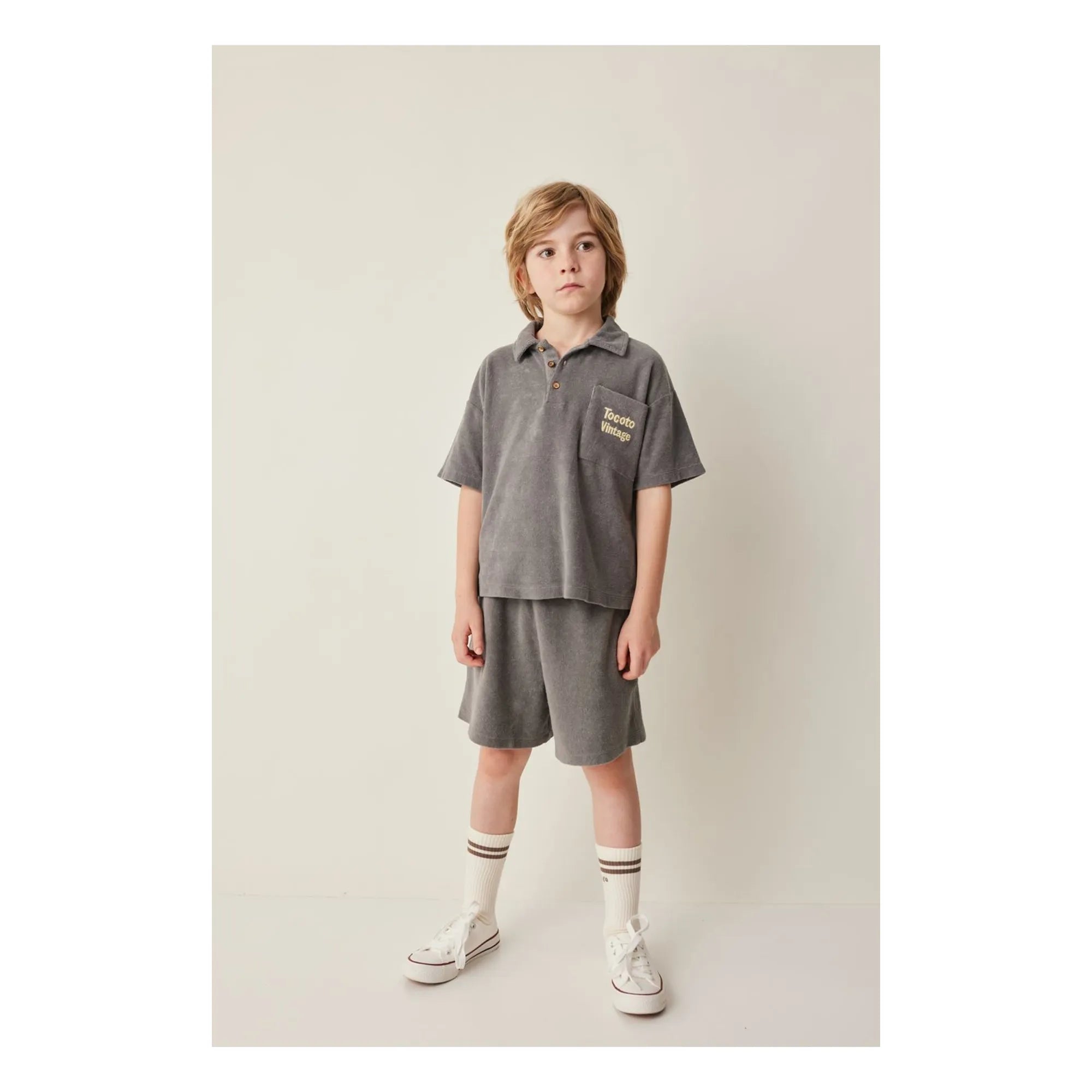 Tocoto Vintage - Foam T-Shirt | Charcoal Gray