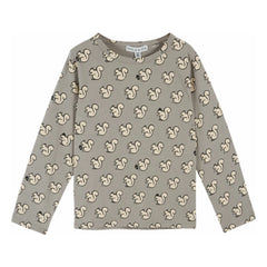 Emile et Ida - Squirrels Organic Cotton T-Shirt | Light Gray