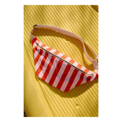 Rose in April - Striped Waist Bag | Red