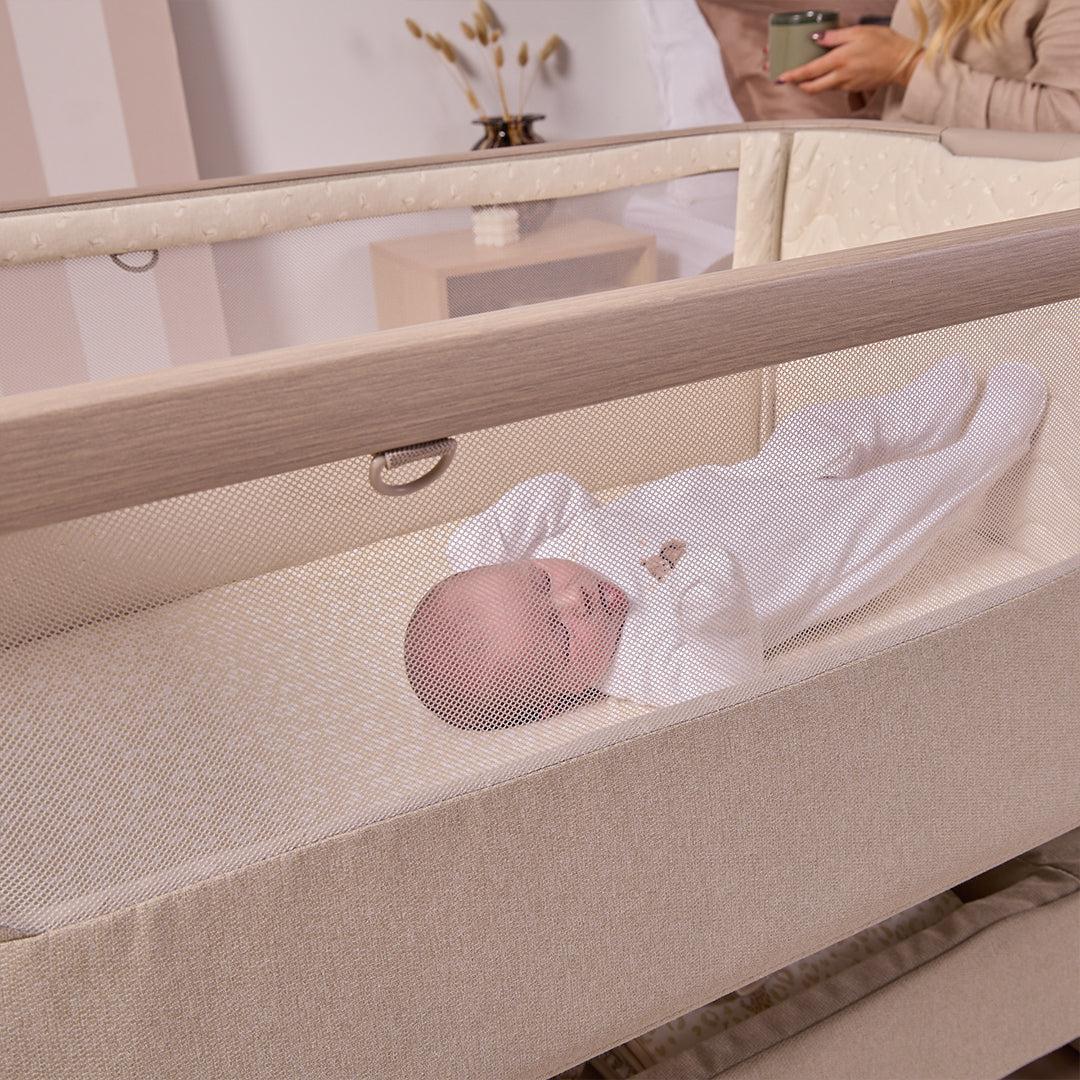 Tutti Bambini Cozee Air 2 Bedside Crib - Soft Walnut / Cocoa-Cribs-Soft Walnut / Cocoa- | Natural Baby Shower