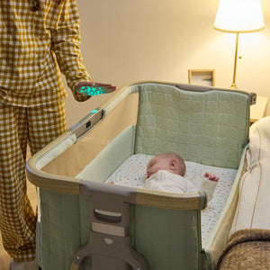 Tutti Bambini Cozee Sense Bedside Crib - Drifted Oak / Eucalyptus-Cribs-Drifted Oak / Eucalyptus- | Natural Baby Shower