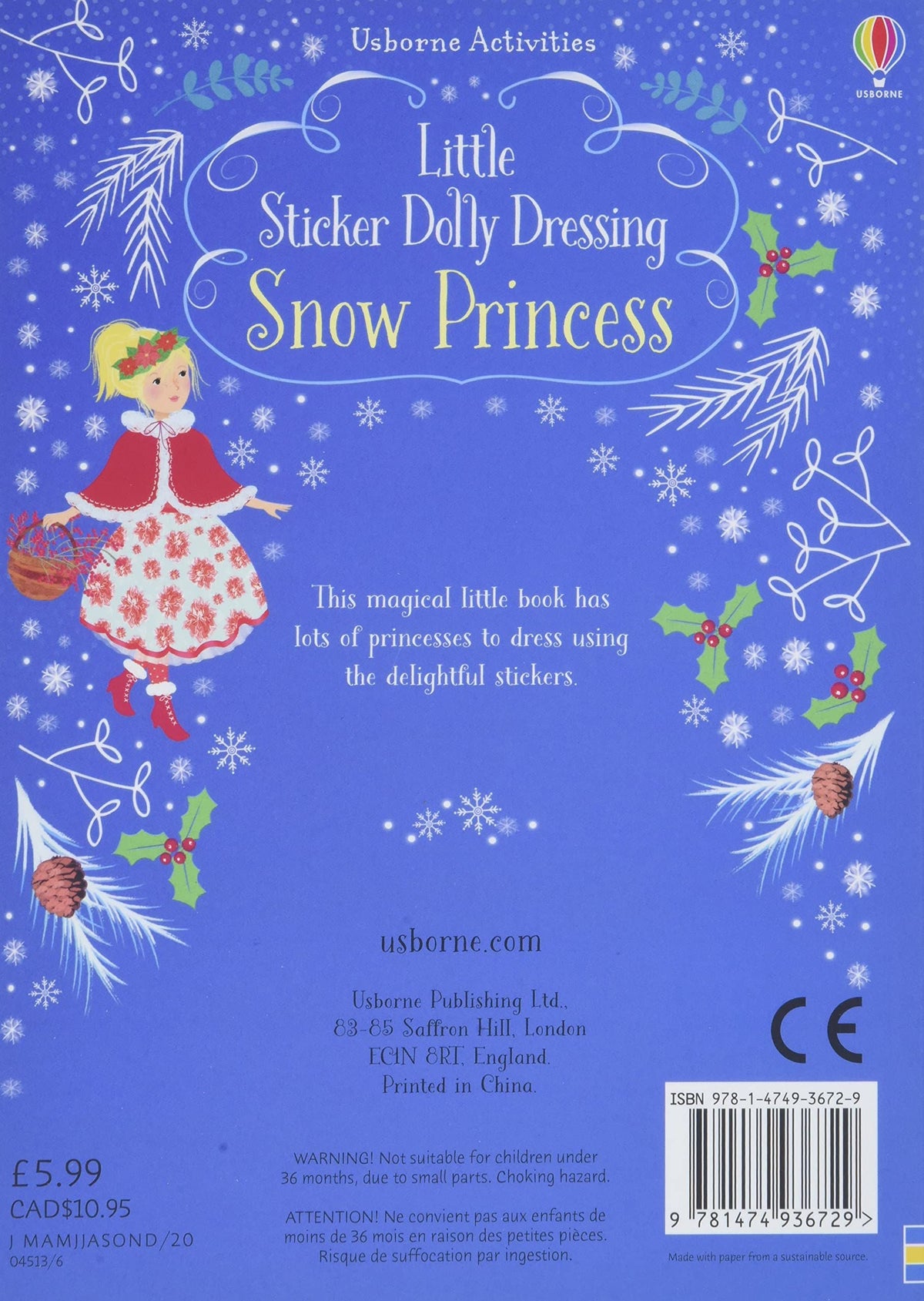 Usborne - Little Sticker Dolly Dressing Snow Princess Story Book