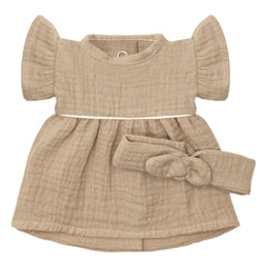 Minikane - Vestiaire Doll - Daisy Dress and Cotton Gauze Headband | Mocha