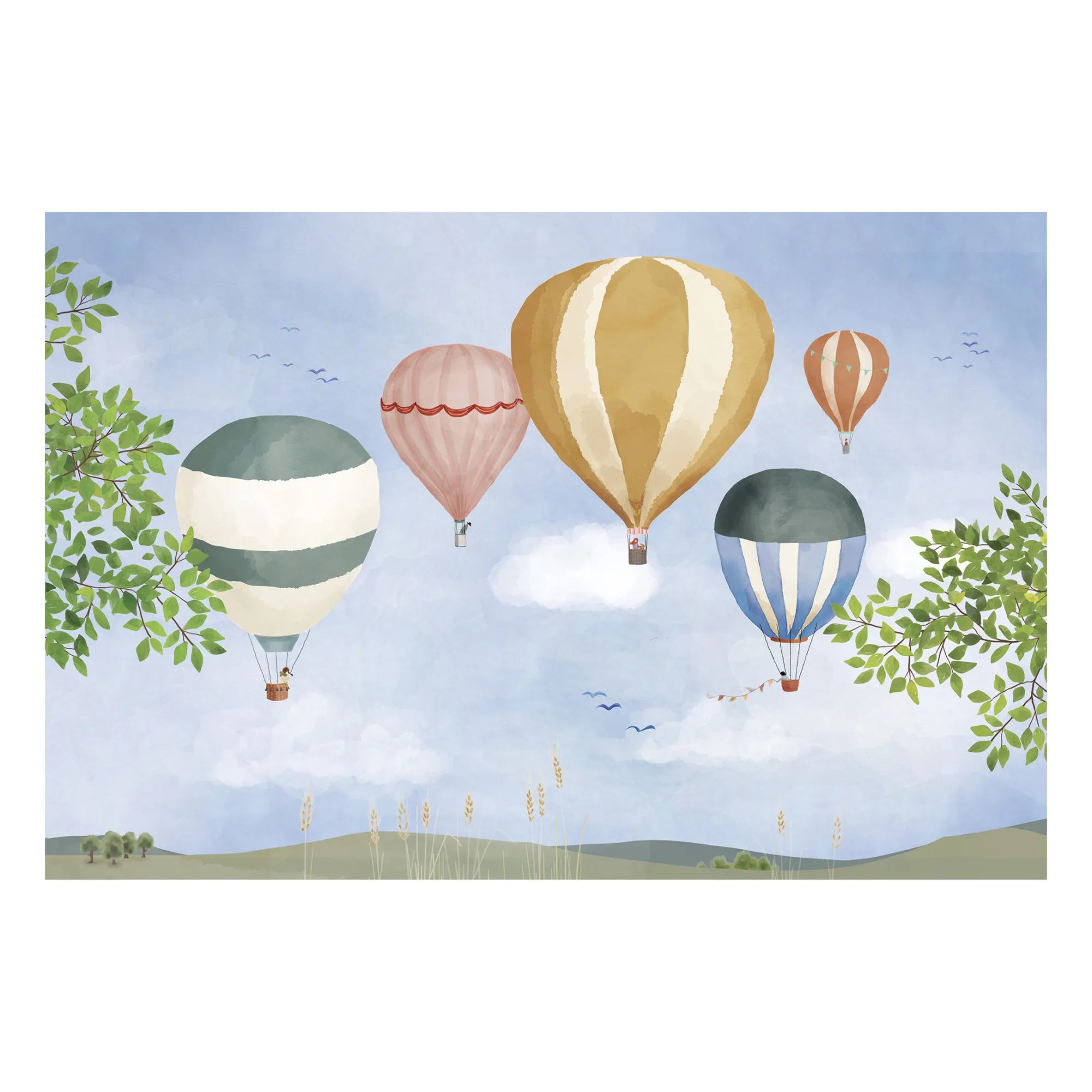 MIMI'lou - Watercolor Hot Air Balloon Poster