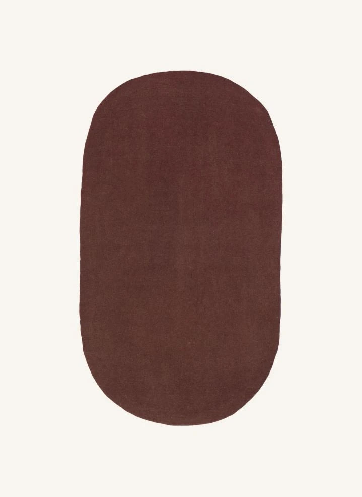 Muskhane - Oval Felt Rug | Mahogany