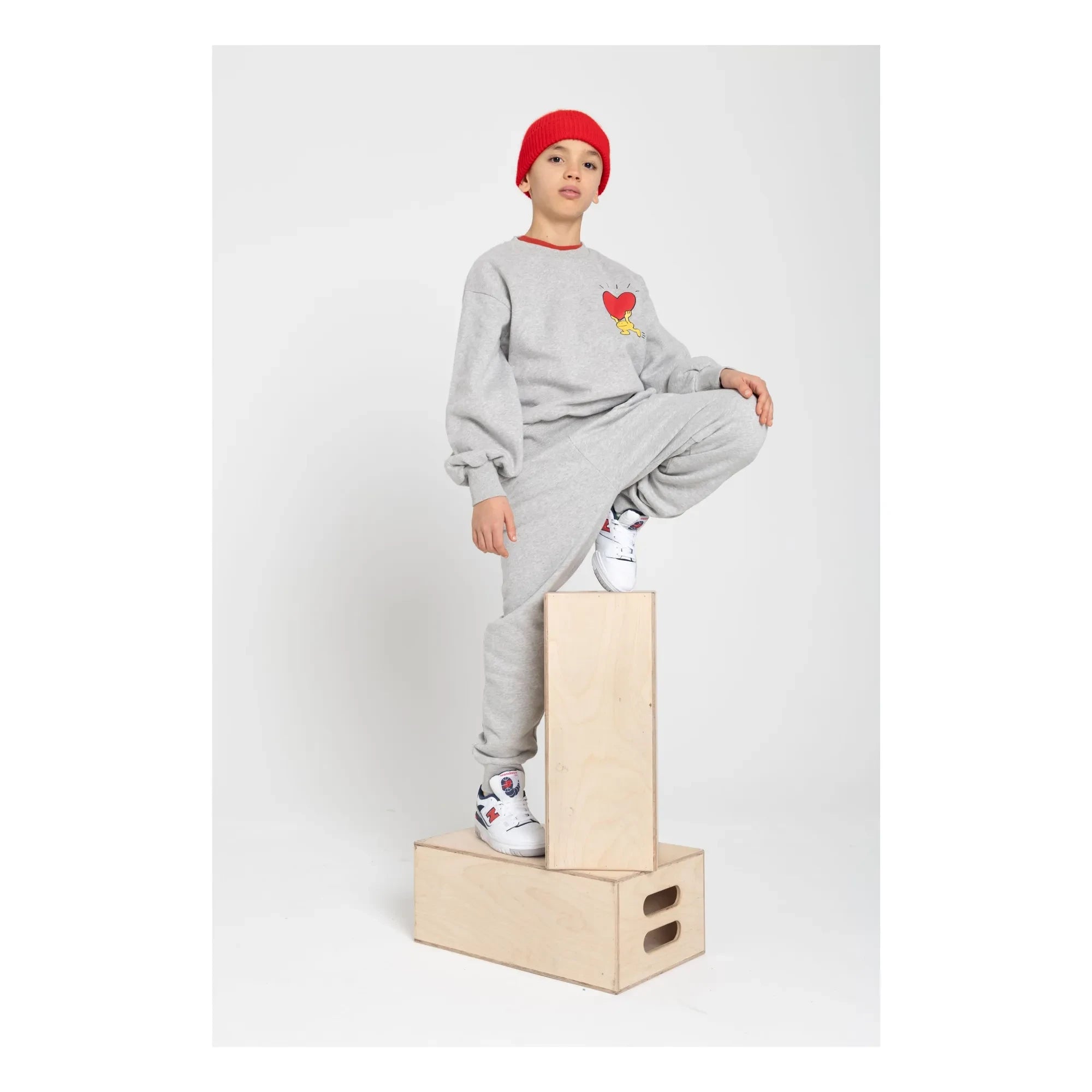 Hundred Pieces - SHOBU bisiklet yaka sweatshirt | Gri melanj