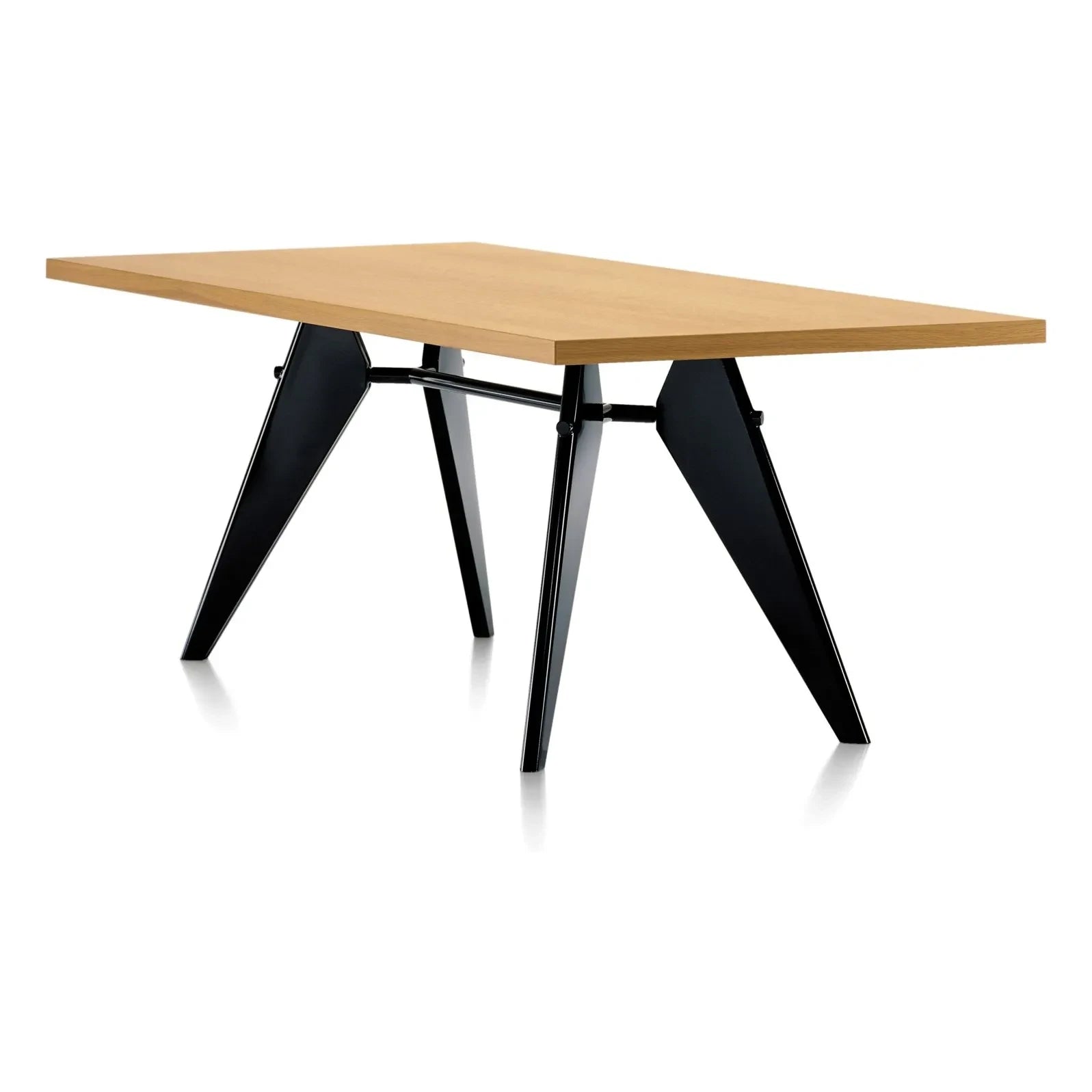 Vitra - EM table, oiled natural oak 220x90 cm - black legs - Jean Prouvé | Oak