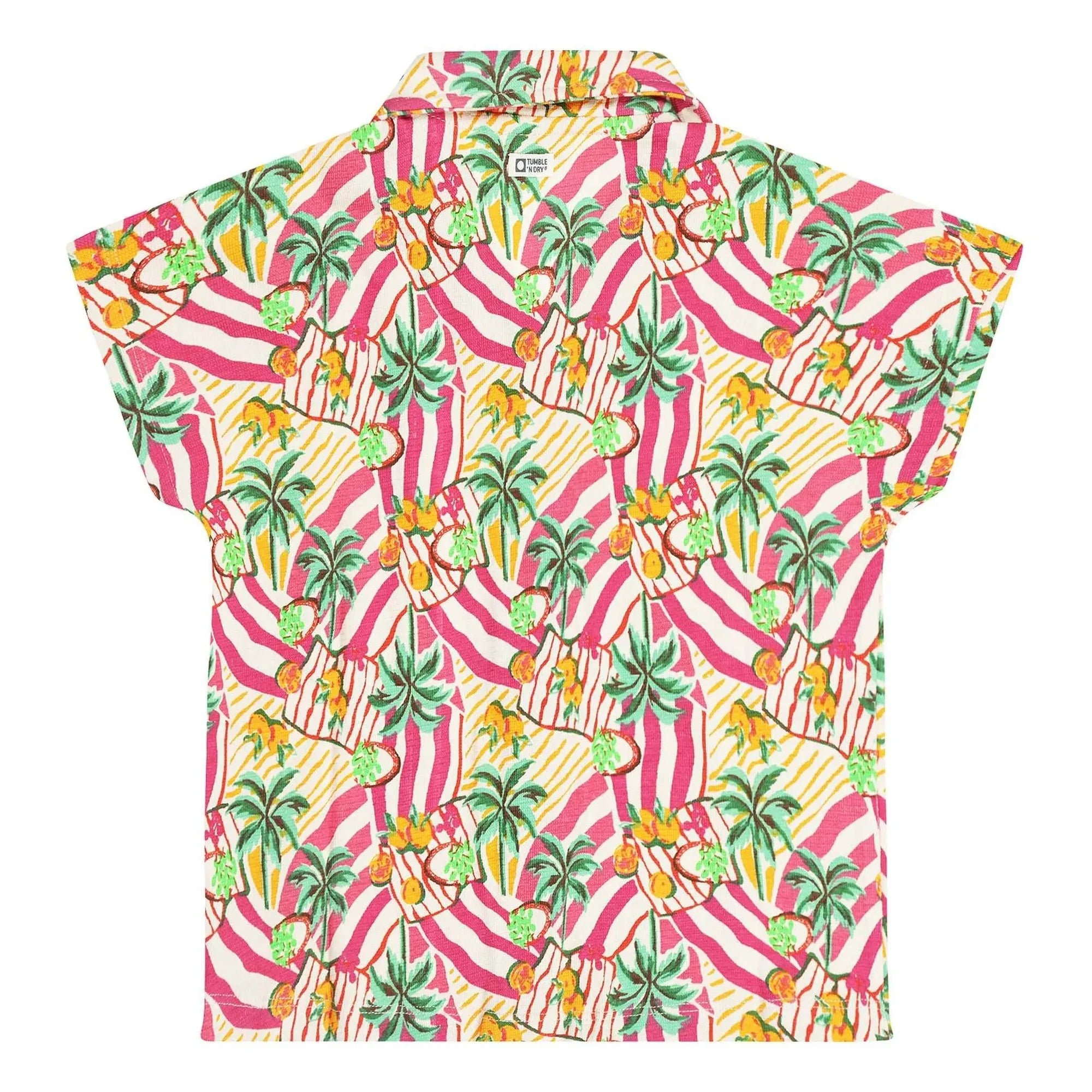 Tumble N'Dry - Vitoria Palm Organic Cotton Shirt | Pink