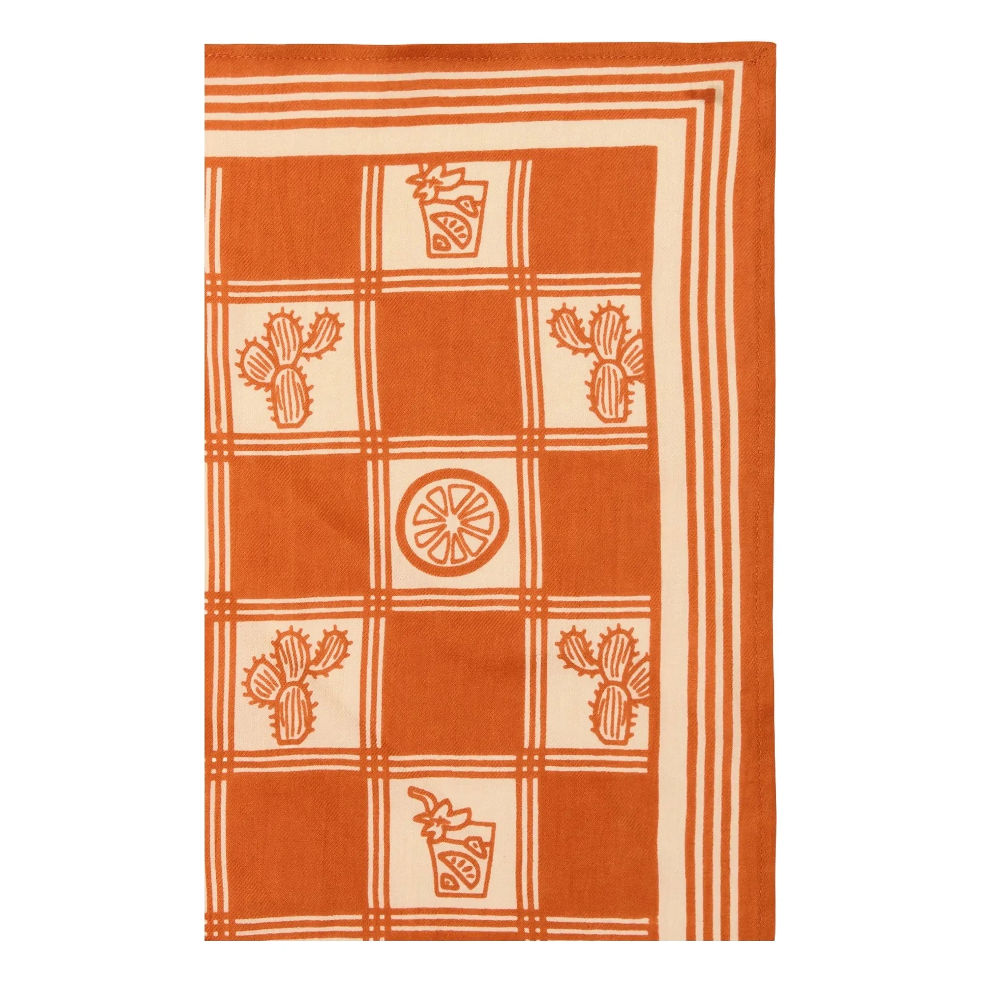 Apaches - Small Doll Damier Scarf | Orange