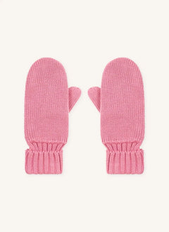 Petit Bateau - Organik Pamuklu Örgü Astarlı Eldivenler | Toz Pembe