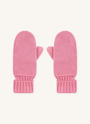 Petit Bateau - Organik Pamuklu Örgü Astarlı Eldivenler | Toz Pembe