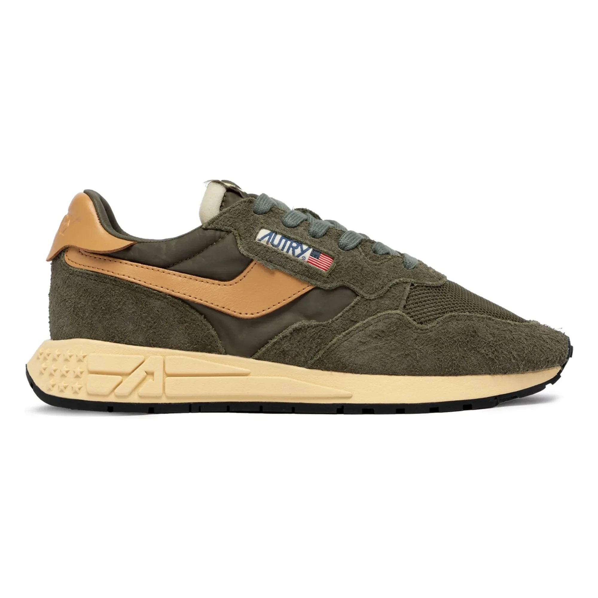 Autry - Reelwind Low Bicolore Suede Sneakers | Khaki