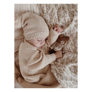 Main Sauvage - Plush Teddy Bear Jacquard Sweater | Taupe Brown
