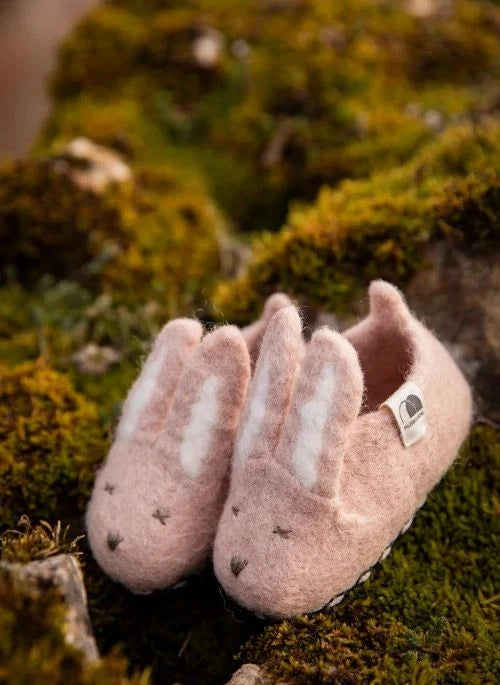 Muskhane - Felt Bunny Slippers | Powder pink