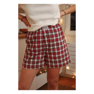 It's Me Who Drives - Tartan Short Suit | Red