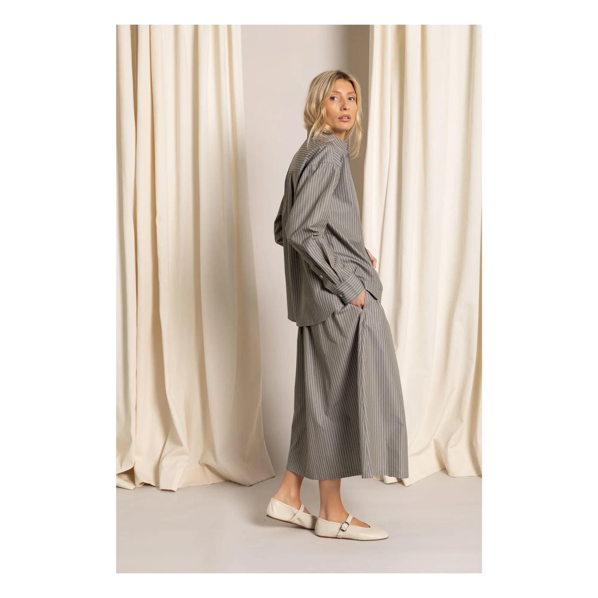 Smallable Woman - Bruna Striped Skirt | Grey
