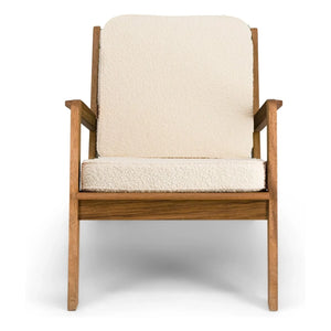 The Socialite Family - Wooden and Bouclé Wool Gloria Chair | Cream