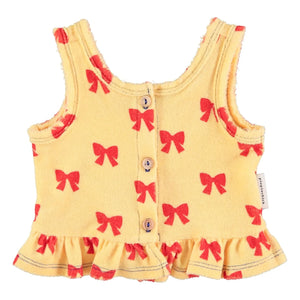 Piupiuchick - Organic Terry Knotted Crop Top | Yellow