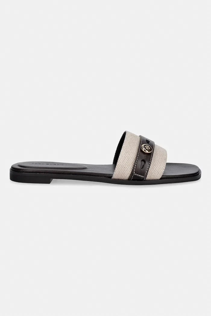 Tory Burch düz tabanlı kadın terlikleri Romy Slide