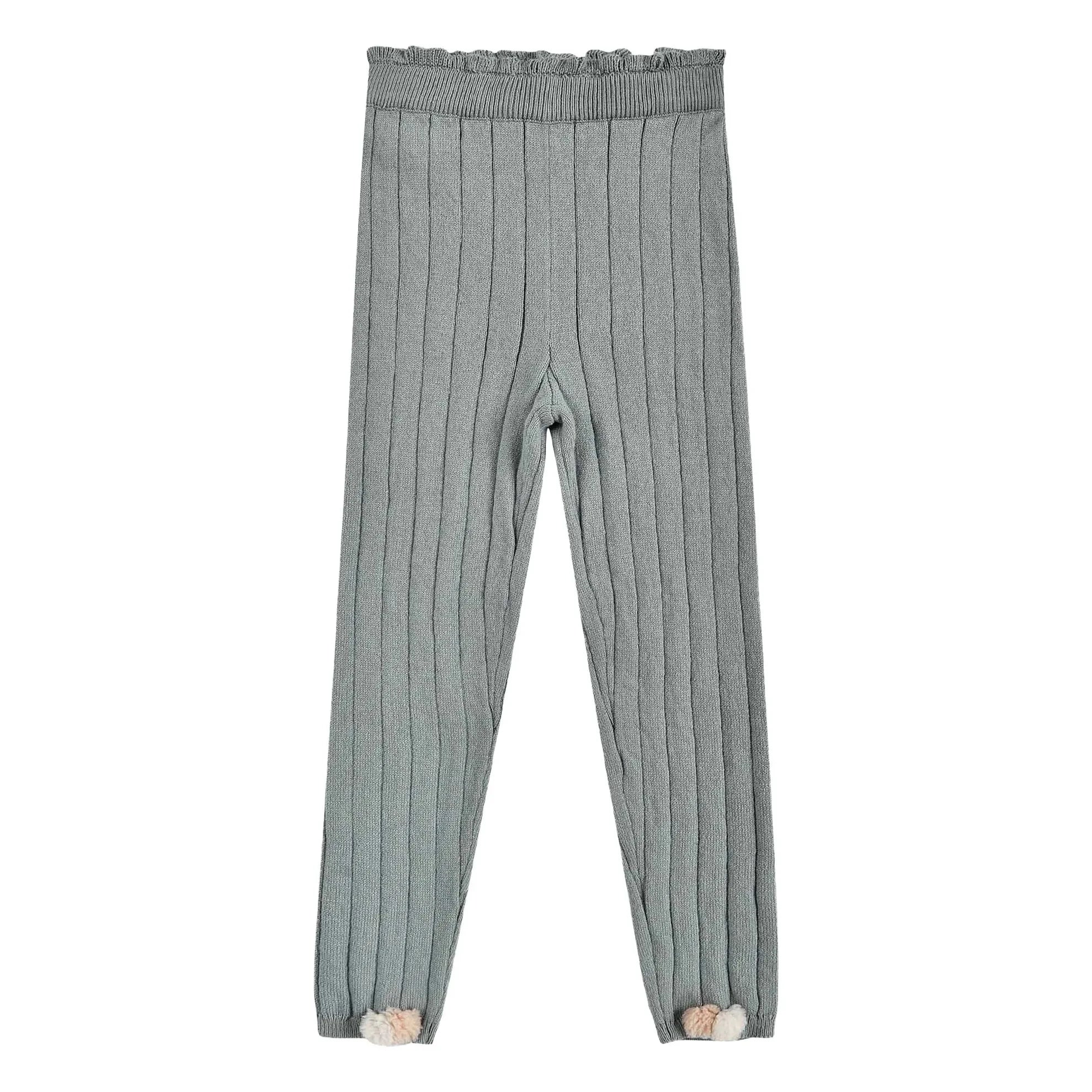 Louise Misha - Moldavia Ribbed Leggings | Gray Blue
