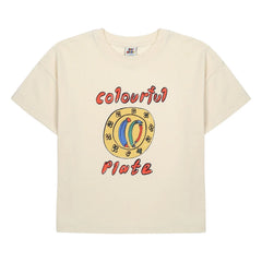 Jelly Mallow - Colorful Plate T-Shirt | Ivory