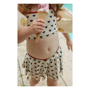 Konges Sløjd - Manon Hearts Glitter Skirted Swimsuit | Ecru