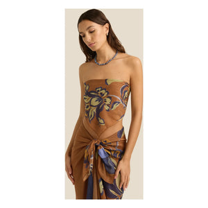 Soleil Soleil - Florienne Organic Cotton Scarf | Brown
