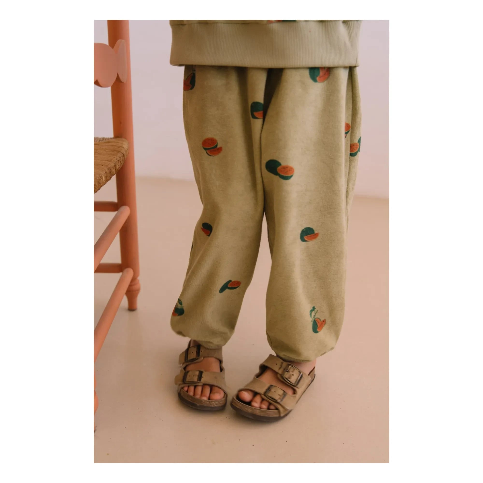 Studio Bohème - Porgy Watermelon Organic Cotton Towel Pants | Khaki