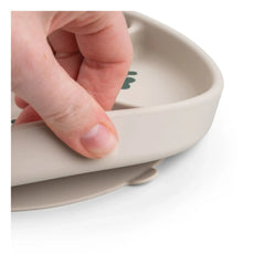 Done by Deer - Tiny Farm Suction Plate with Compartments | Sand