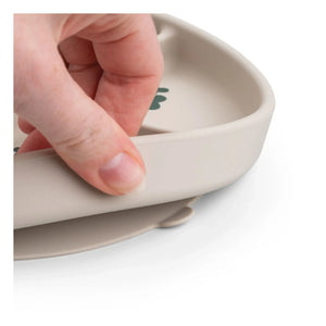 Done by Deer - Tiny Farm Suction Plate with Compartments | Sand