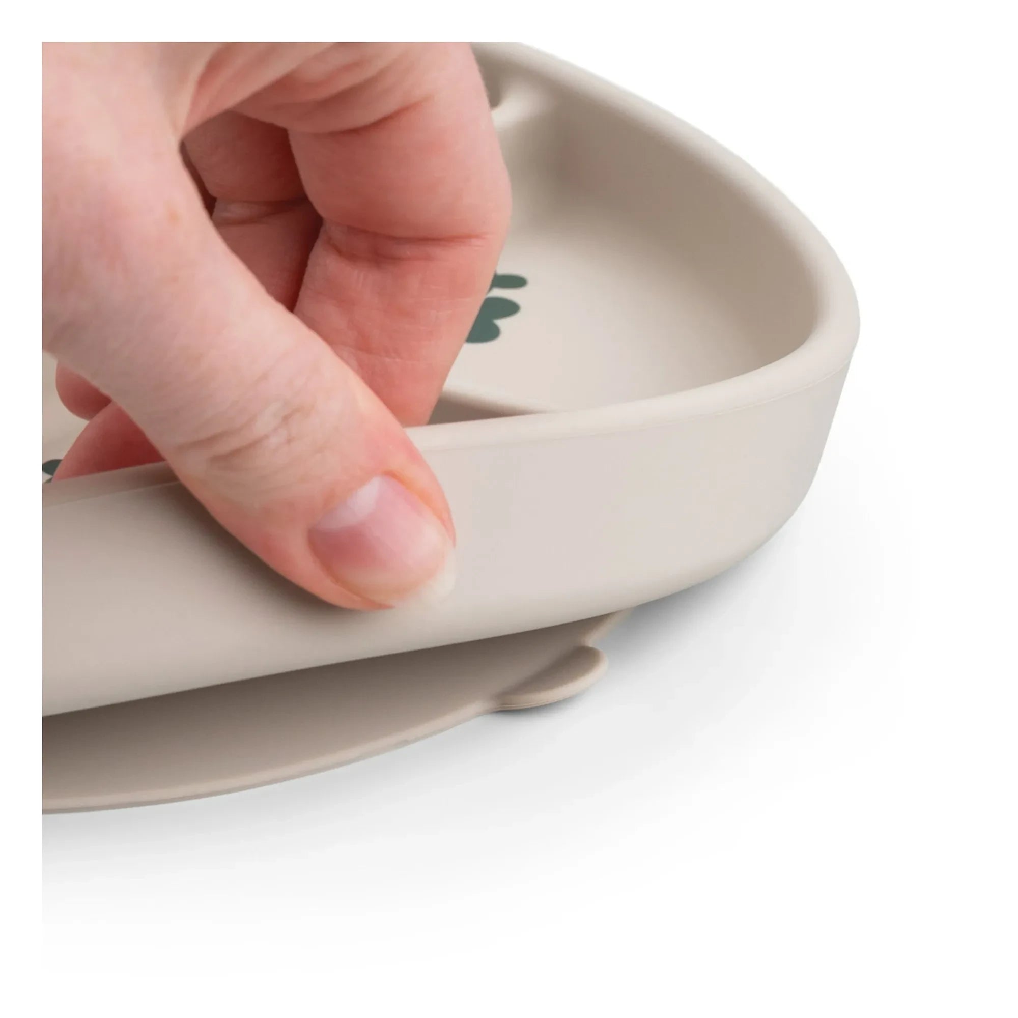 Done by Deer - Tiny Farm Suction Plate with Compartments | Sand