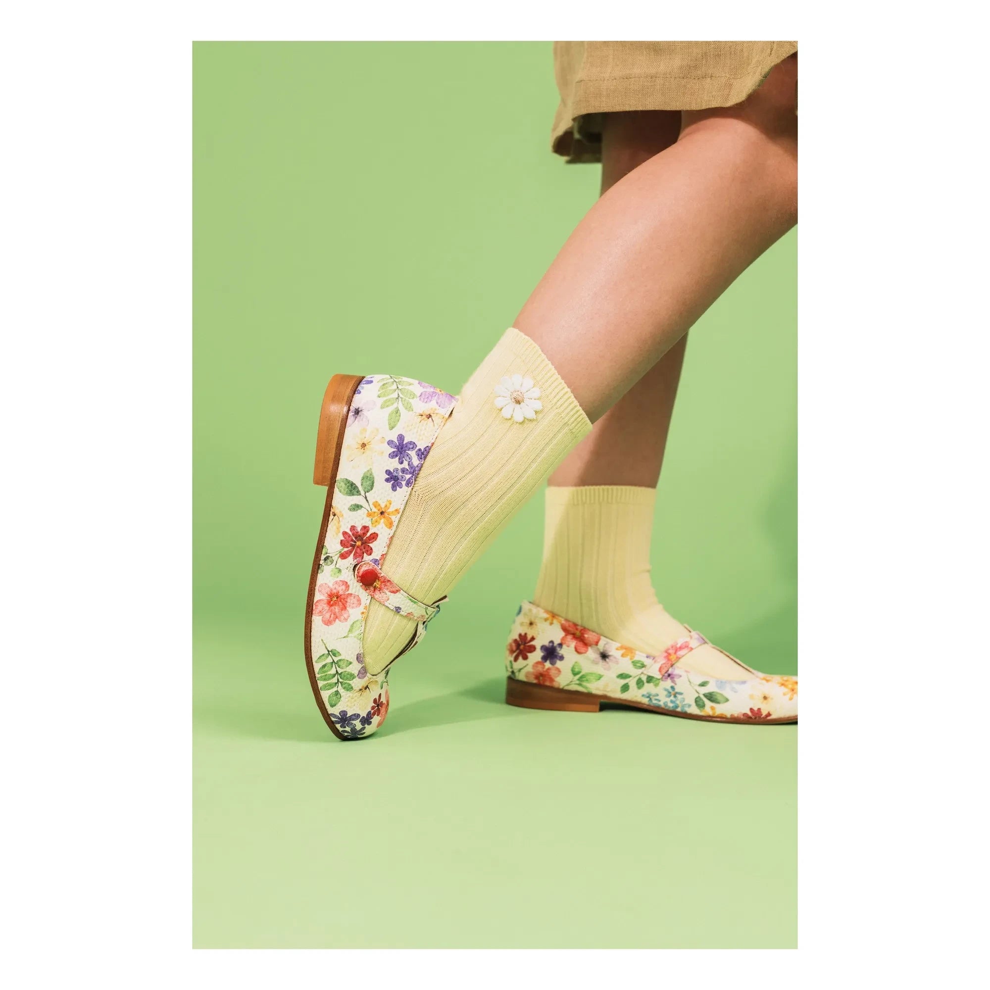 Collégien - Bérénice Flowers Socks | Vanilla