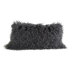 Maison de Vacances - Cardon Tibet Goat Leather Pillow | Charcoal