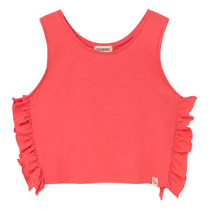 Cozmo - Daisy Volants Sleeveless Top | Red