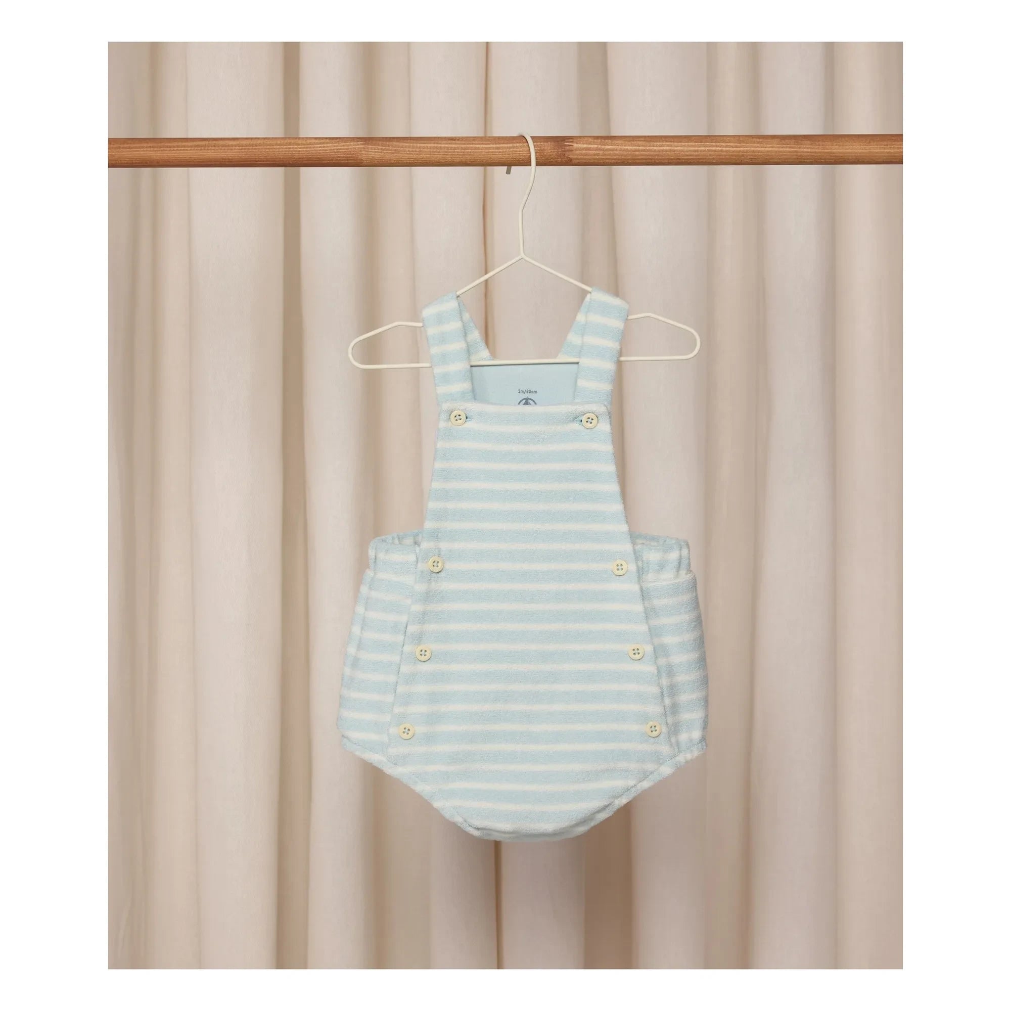 Petit Bateau - Organic Cotton Striped Romper | Green Water