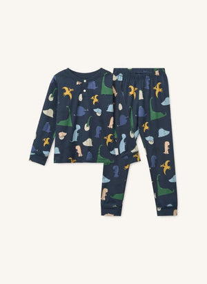 Liewood - Wilhelm Dinosaurs Organic Cotton Pajamas | Navy