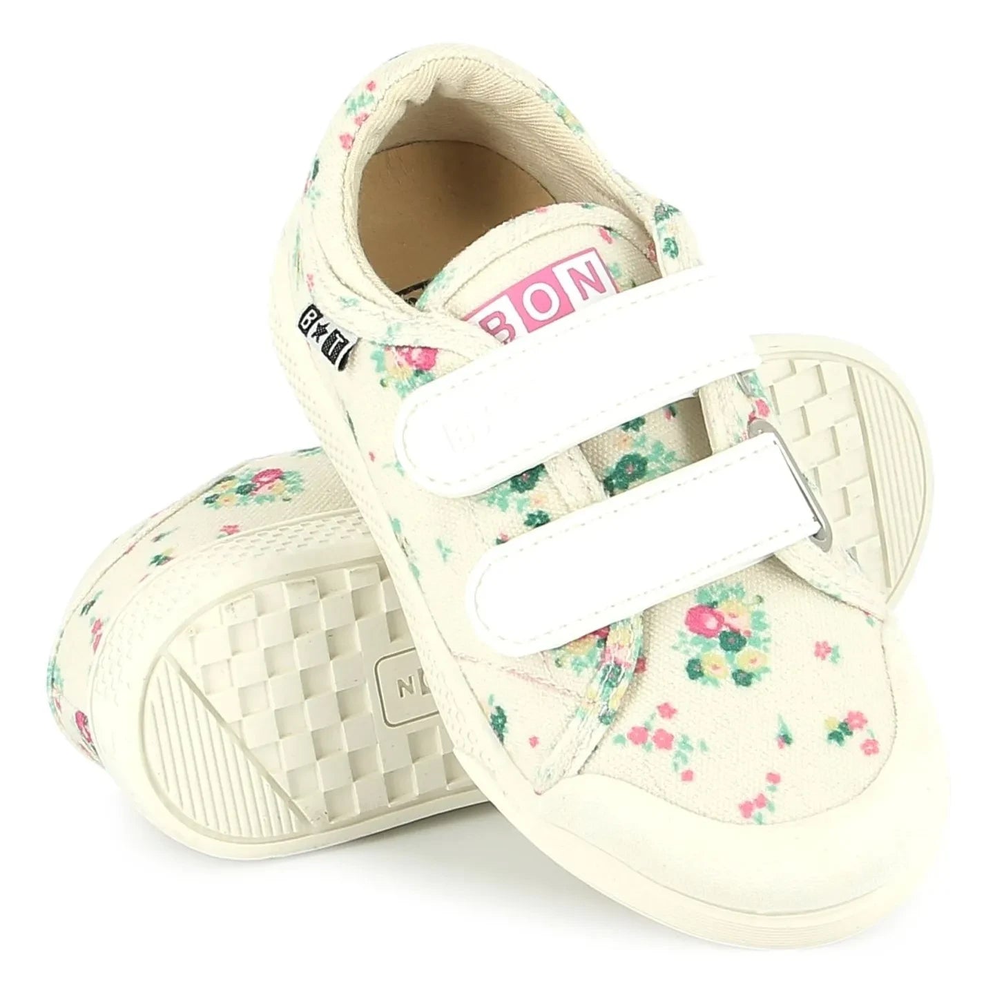 Bonton - Flowery Izy Çizik Sneakerlar | Ekru