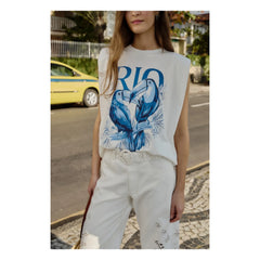 Farm Rio - Rio Epaulet T-Shirt | White