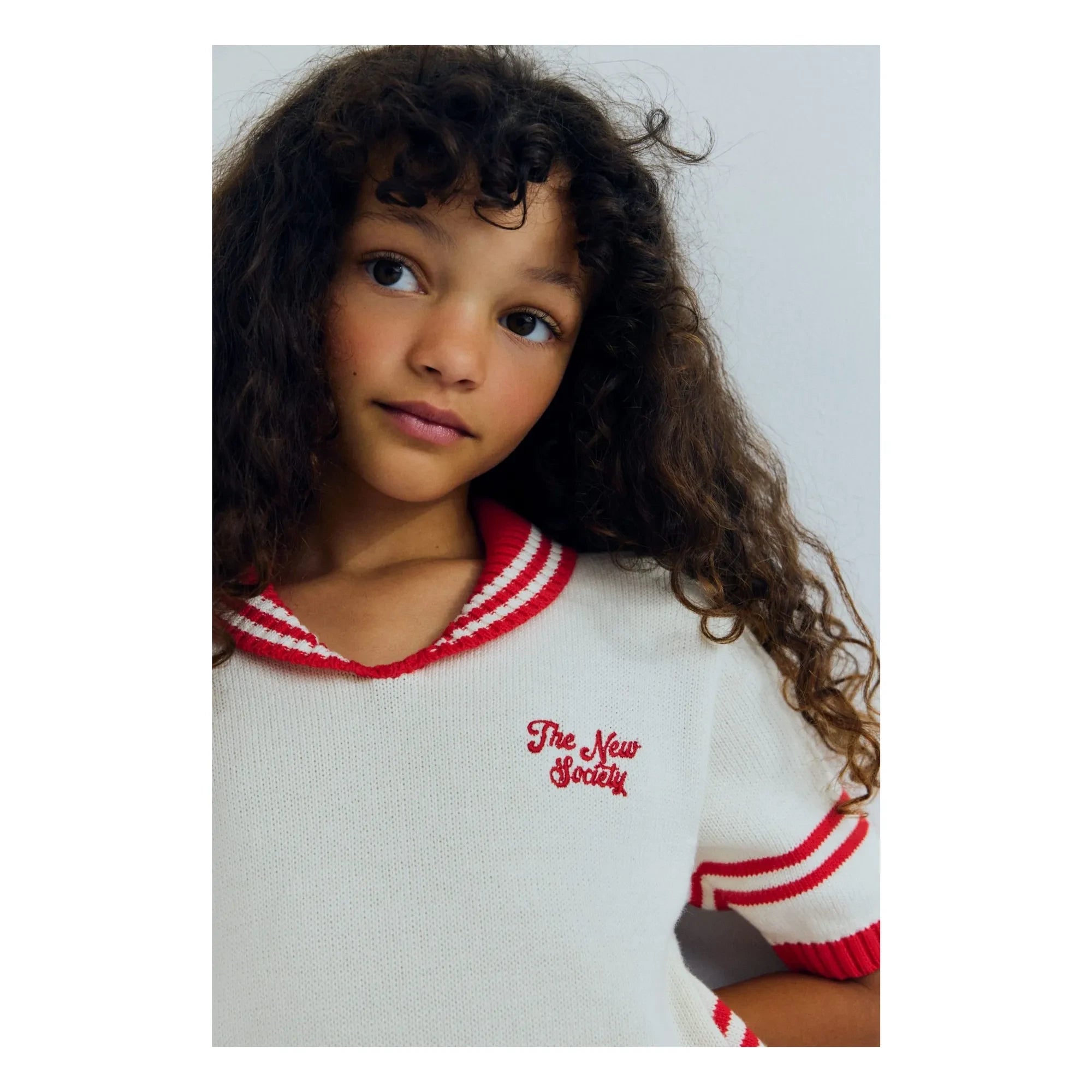 the new society - Begonia Knit Polo | Ecru