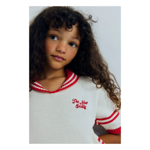 the new society - Begonia Knit Polo | Ecru
