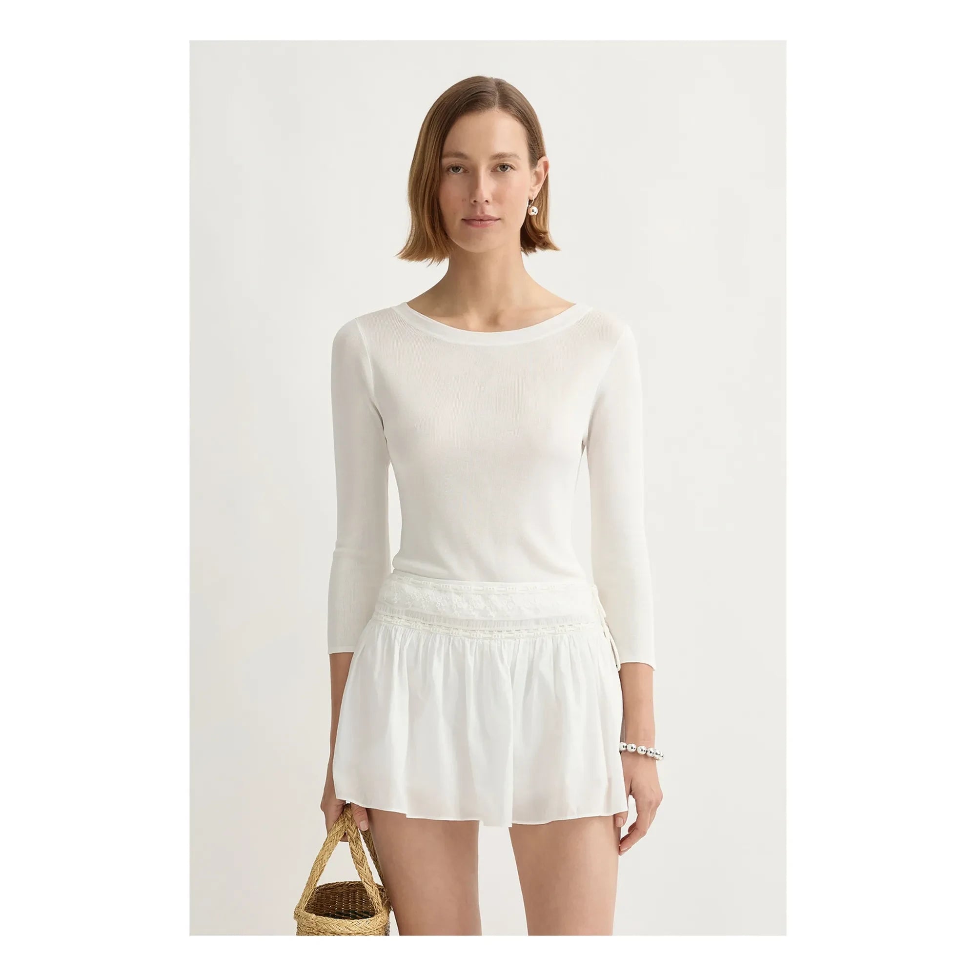 Posse - Danielle Cotton Mini Skirt | White