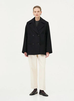 Noyoco - Dundee Recycled Wool and Cashmere Coat | Midnight Blue