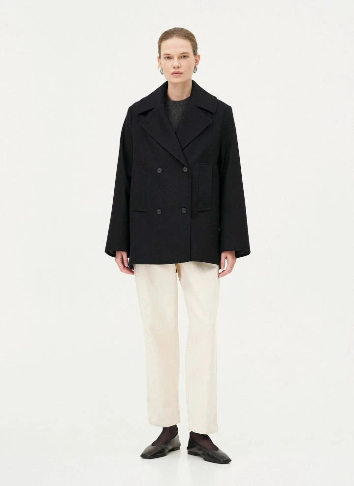 Noyoco - Dundee Recycled Wool and Cashmere Coat | Midnight Blue