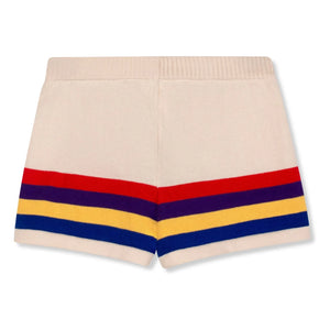 Wynken - Striped Organic Cotton Knit Shorts | Ecru