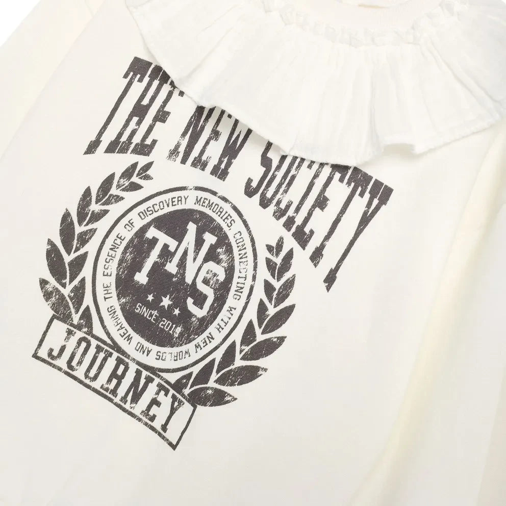 the new society - Beyaz Row Peter Pan Yaka Sweatshirt